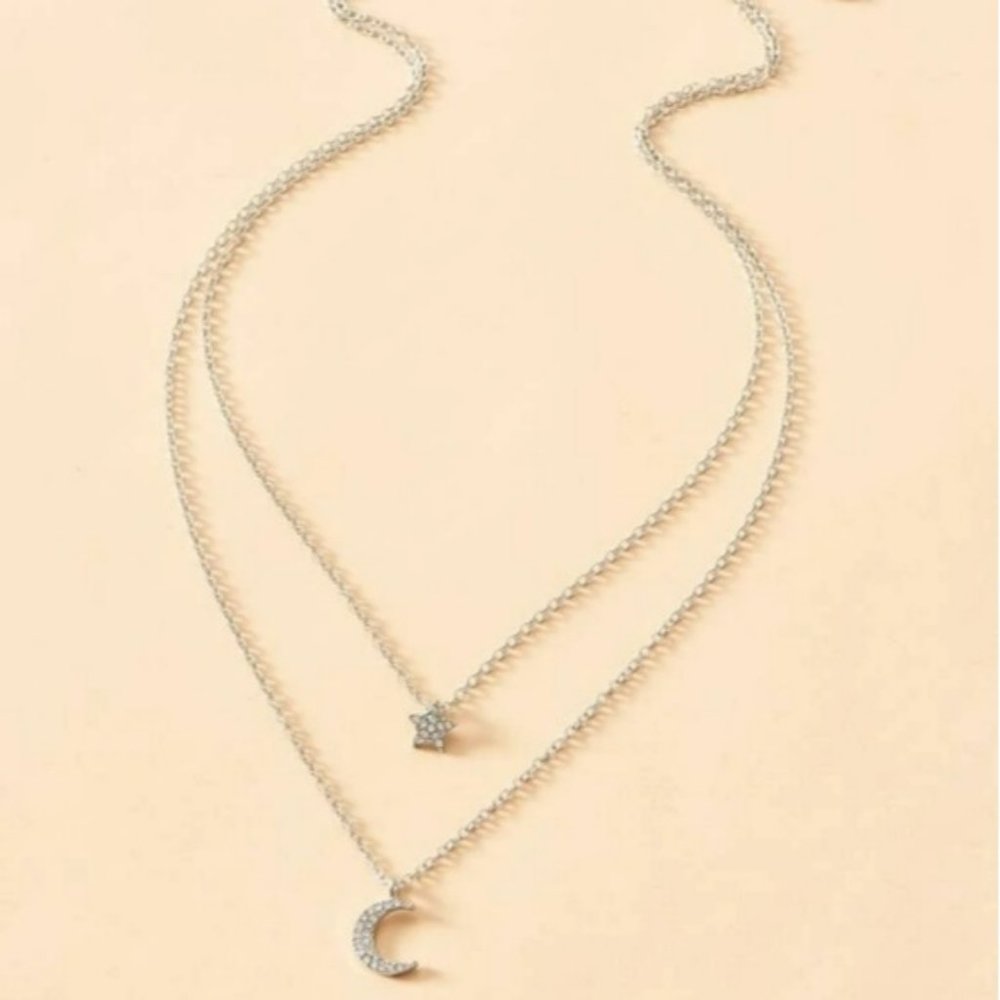 *Willie* Moon and Star Layered Necklace - Picture 4 of 4